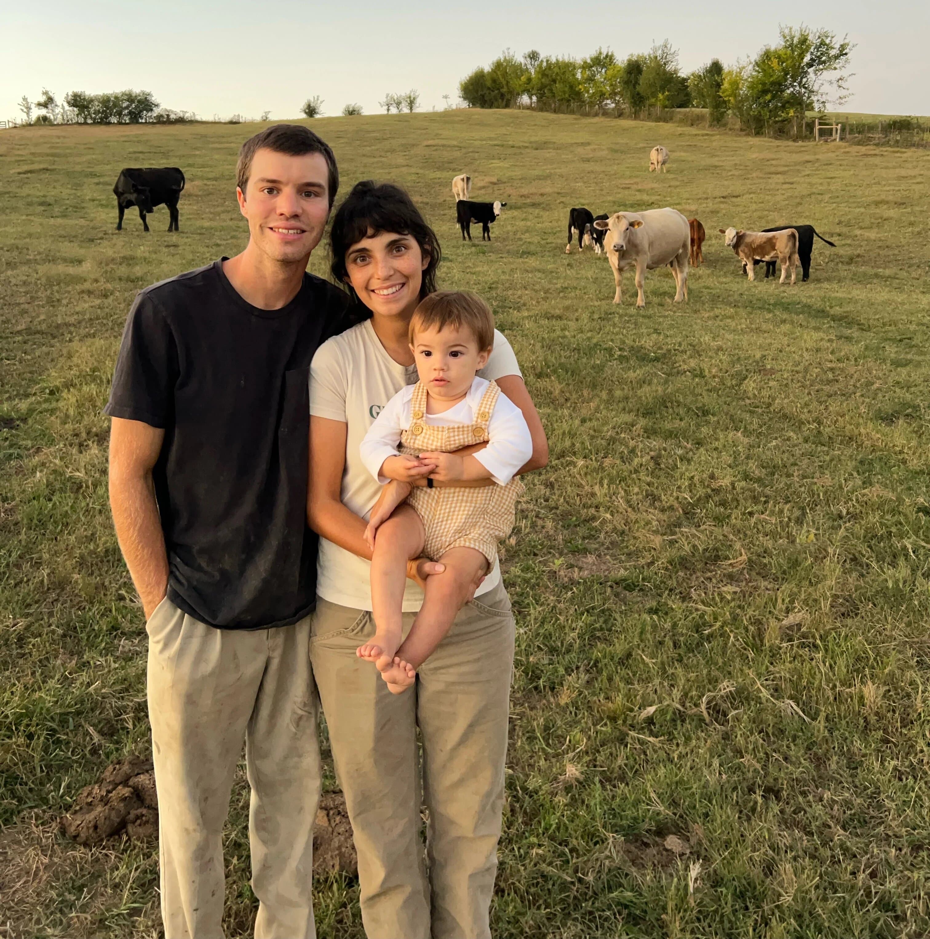 The Newman family together on their farm in Blaine, Tennessee